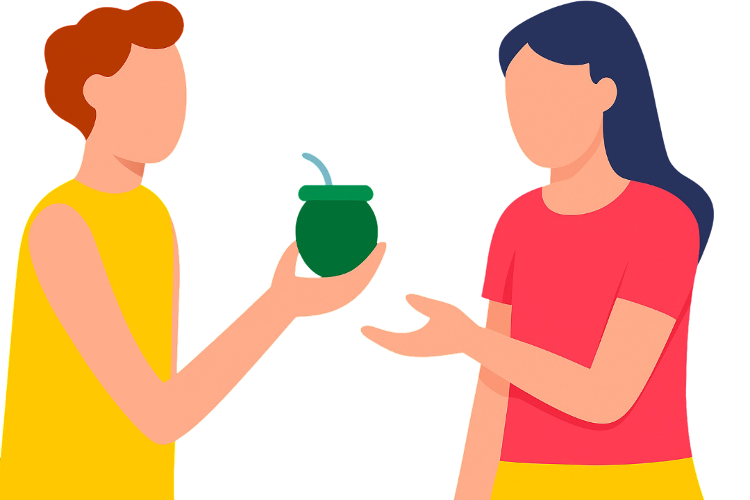 Dos personas compartiendo un mate